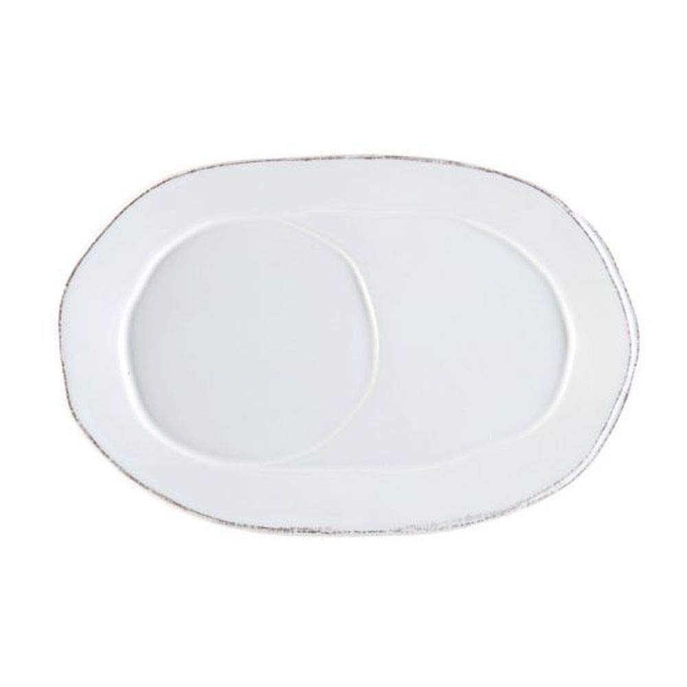 Vietri Lastra White Oval Stoneware Serving Tray - Elegant Table Decor & Party Hosting Platter for Dining, Entertaining & Home Decor
