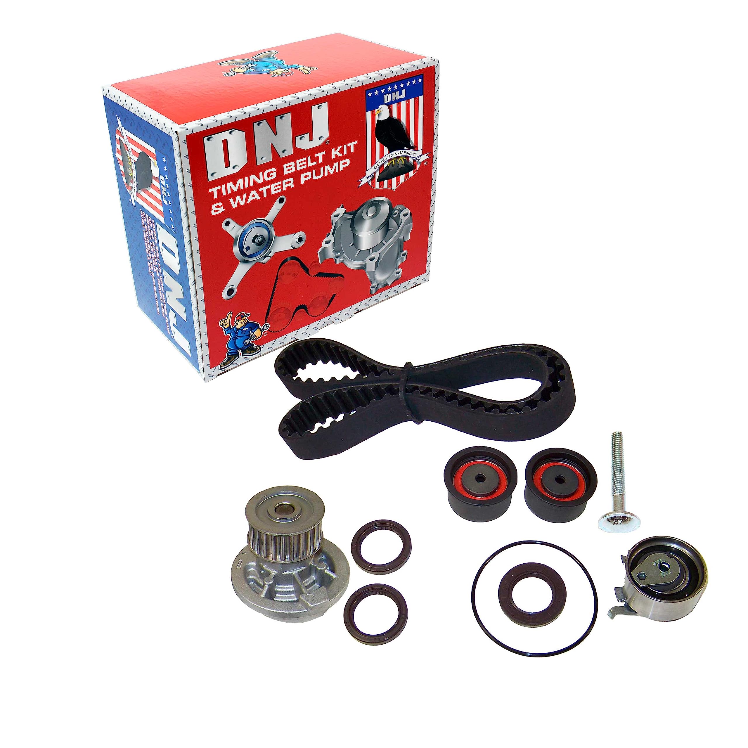 DNJ TBK319WP Timing Belt Kit with Water Pump Compatible for 1998-2003 Isuzu Amigo Rodeo Rodeo Sport 2.2L L4 16V DOHC 2180cc Engine - Perfect for Timing System Replacement & Preventative Maintenance