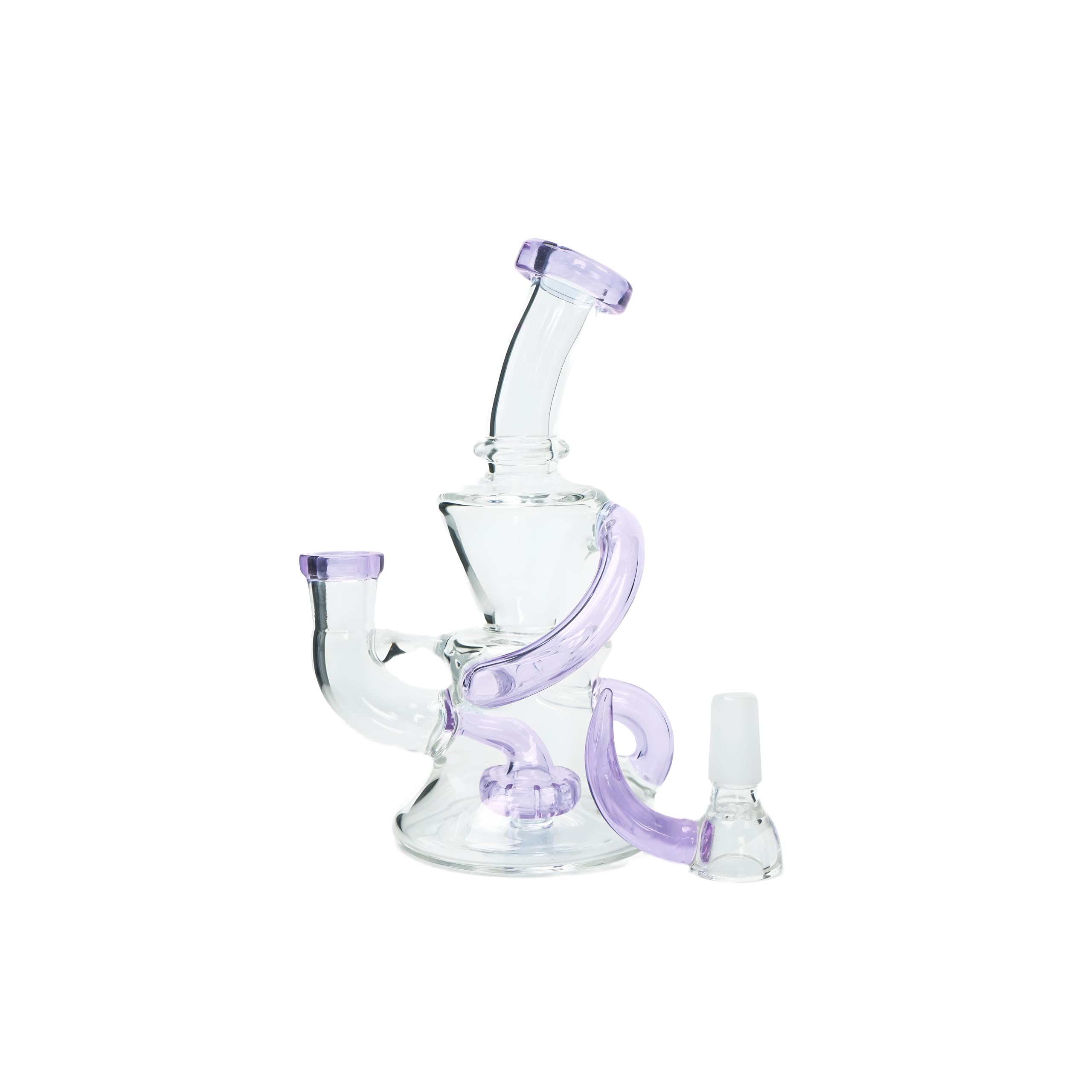 Purple Glass Hookah Pipe with Hollow Design - Handcrafted Artwork for Smoking & Air Blowing, Features Hollow Hole Mouthpiece & Side Chamber for Accessories - Perfect for Relaxation, Parties, and Home Decor