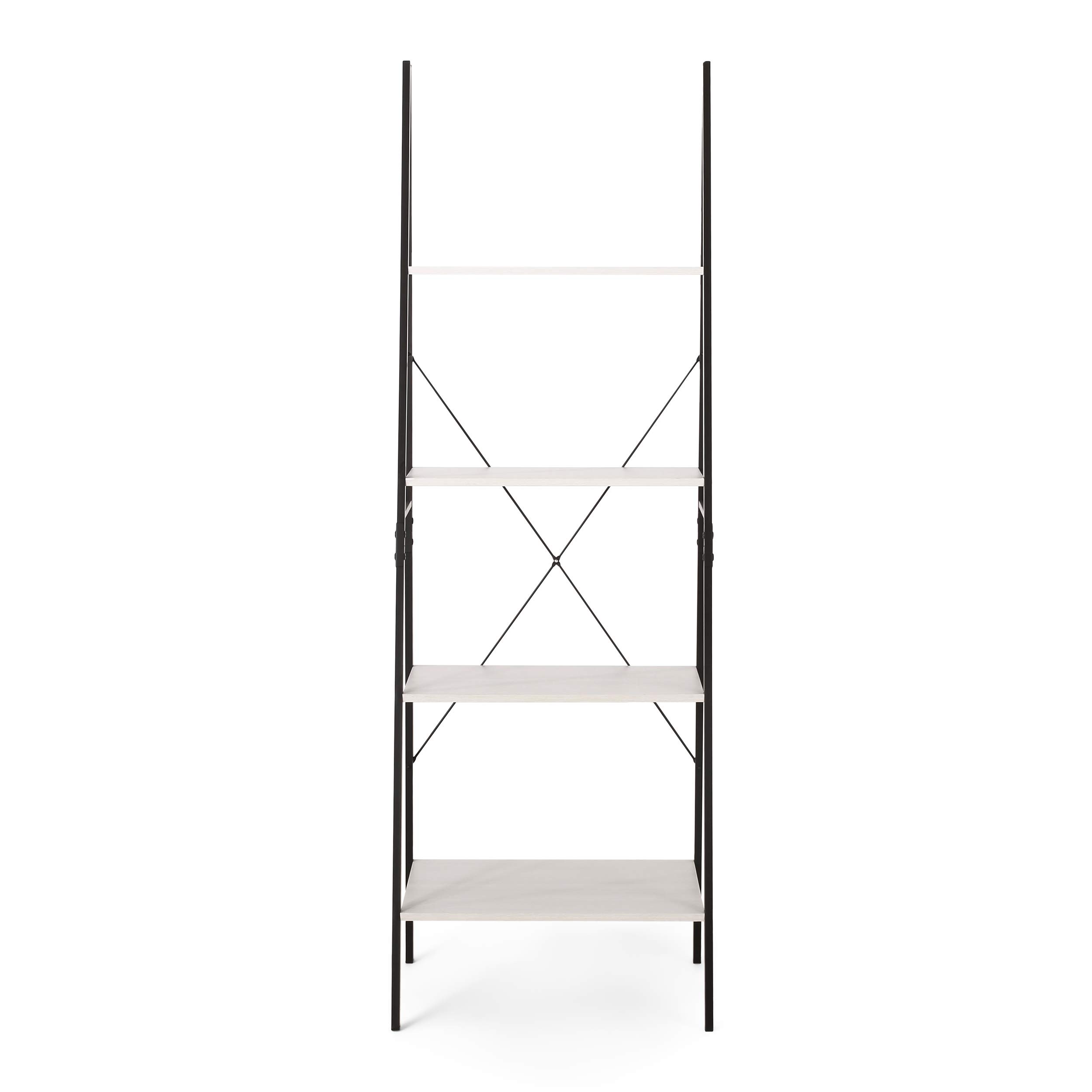 Christopher Knight Home Newnan 5-Shelf Bookcase in Black & White - Stylish Storage for Living Room, Office, or Study