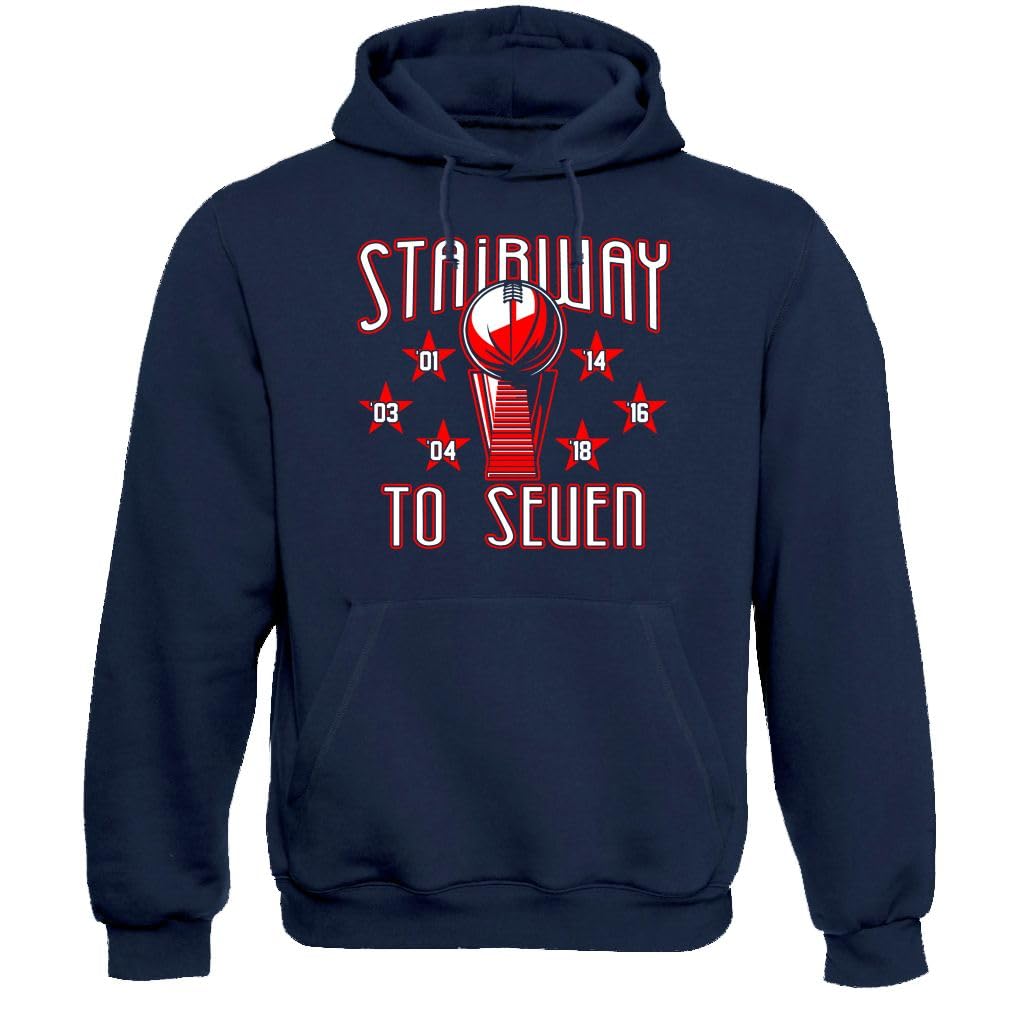 Xtreme Apparel Men's Football Hoodie - Stairway to Seven Championships Pullover Sweatshirt for NFL Fans | Game Day, Tailgating & Casual Wear