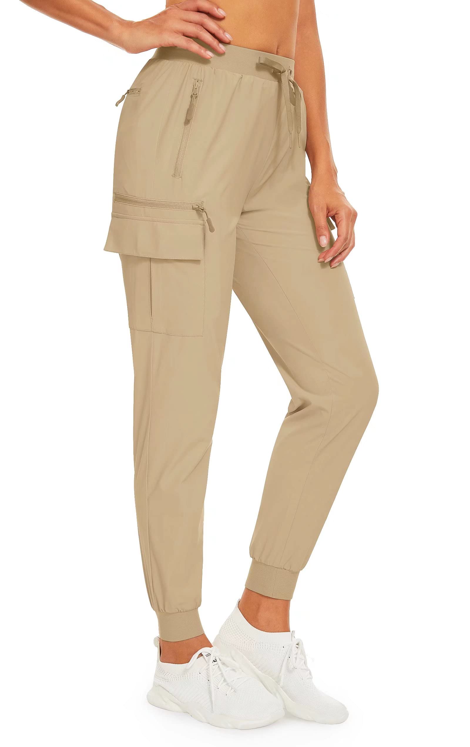 MAGCOMSEN Women's Hiking Cargo Pants - 6 Pocket Quick Dry Lightweight Joggers for Running, Gym, Yoga & Outdoor Activities | Sweatpants for Work & Travel