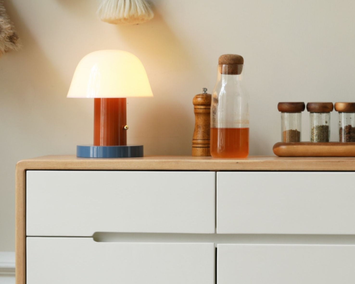 Solid Oak Wood Ultra Thin Sideboard - Modern Slim Console Table for Living Room, Entryway, or Dining Room Storage