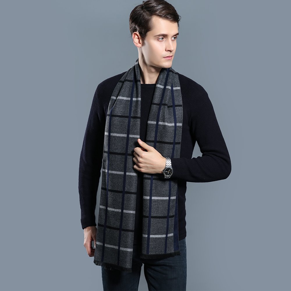 OHAYOMI Men's Winter Scarf - Soft & Warm Fashionable Formal Scarves for Men - Perfect for Office, Business, and Cold Weather Outfits