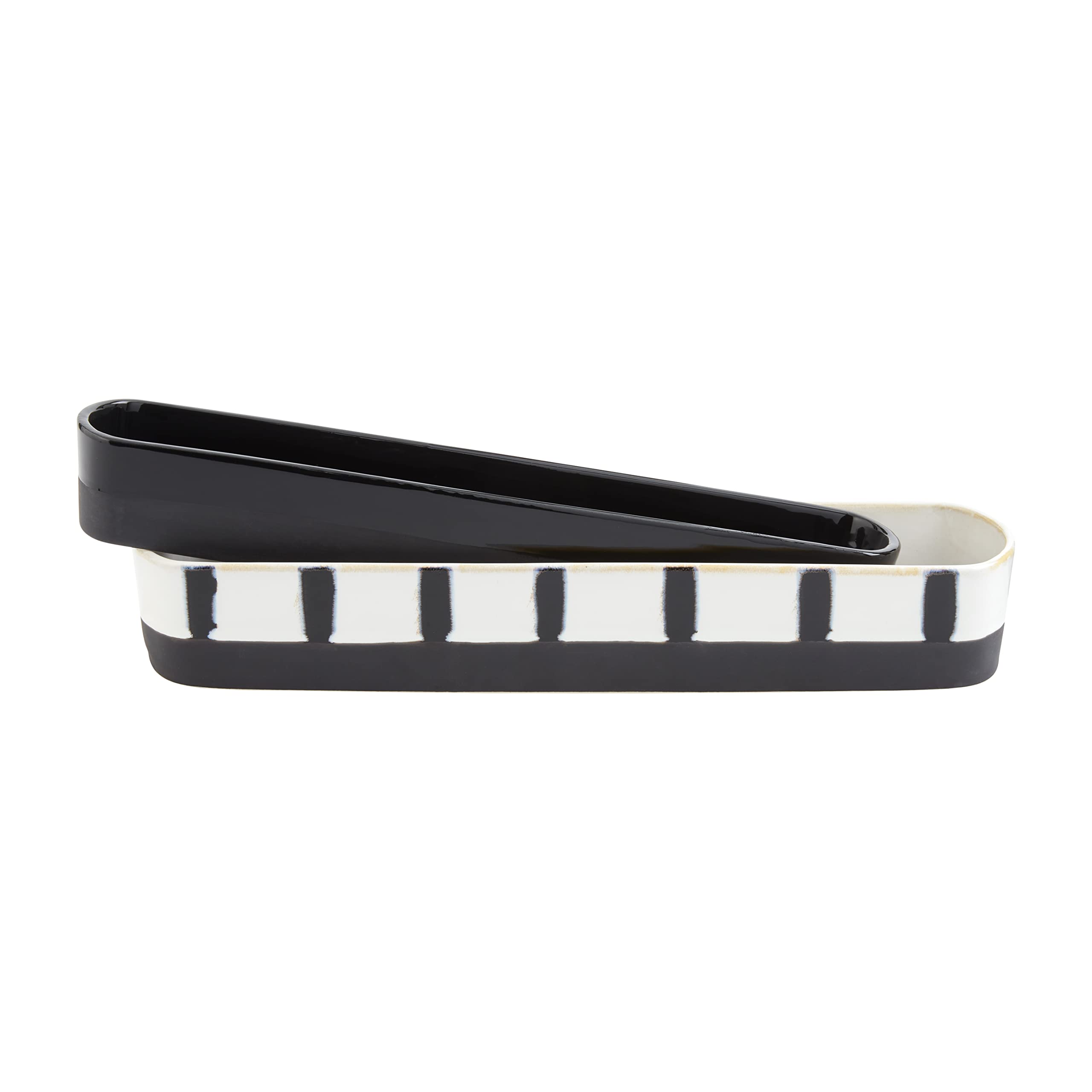 Mud Pie Black Nested Cracker Dish Set - Elegant Serving Plates for Holiday Parties, Entertaining, and Home Decor