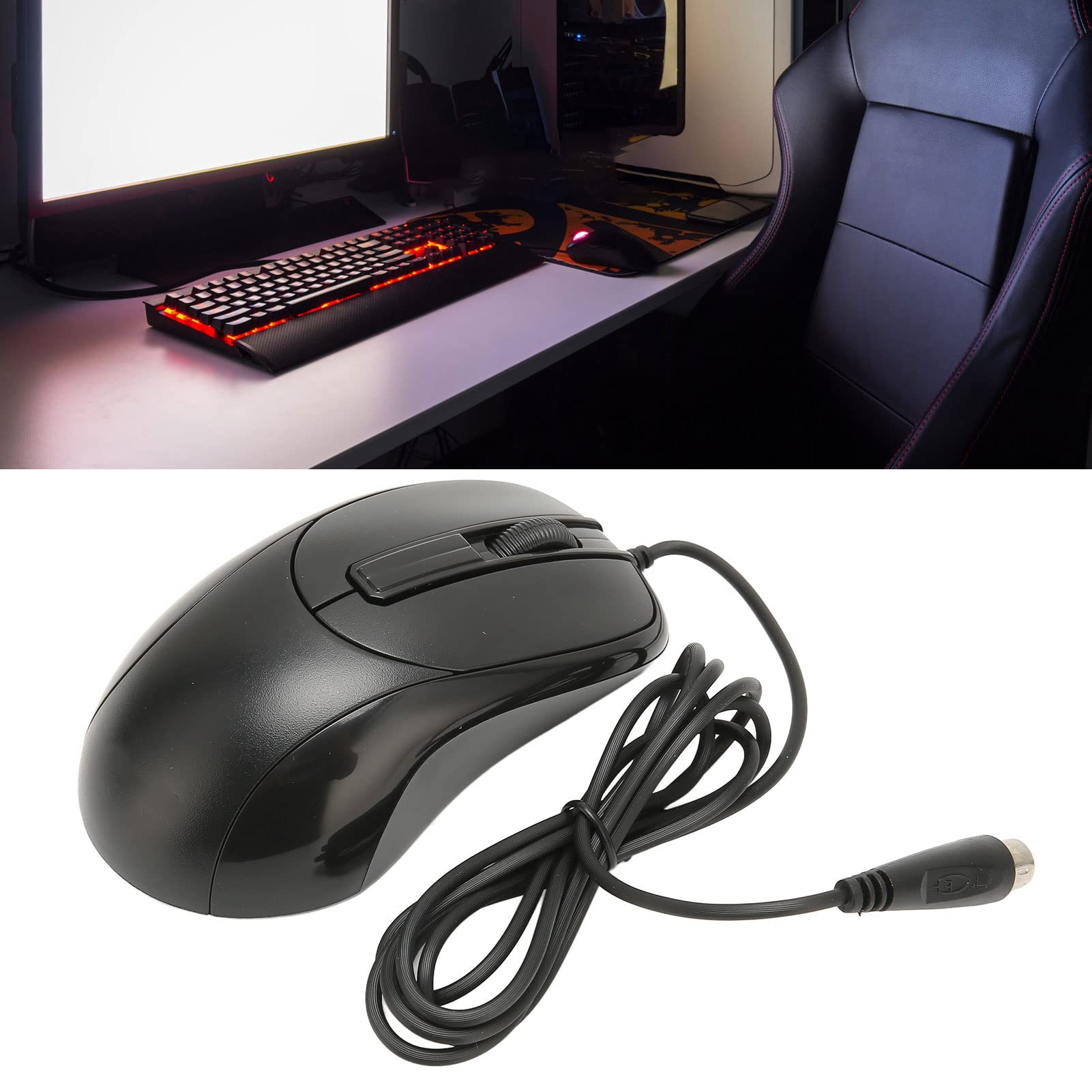 KIMISS Esports Gaming Mouse - High Precision Wired Optical Mouse with Ergonomic Design, 3 Buttons for PC, Laptop, PS2 | Perfect for Gaming, Office Work & Home Use