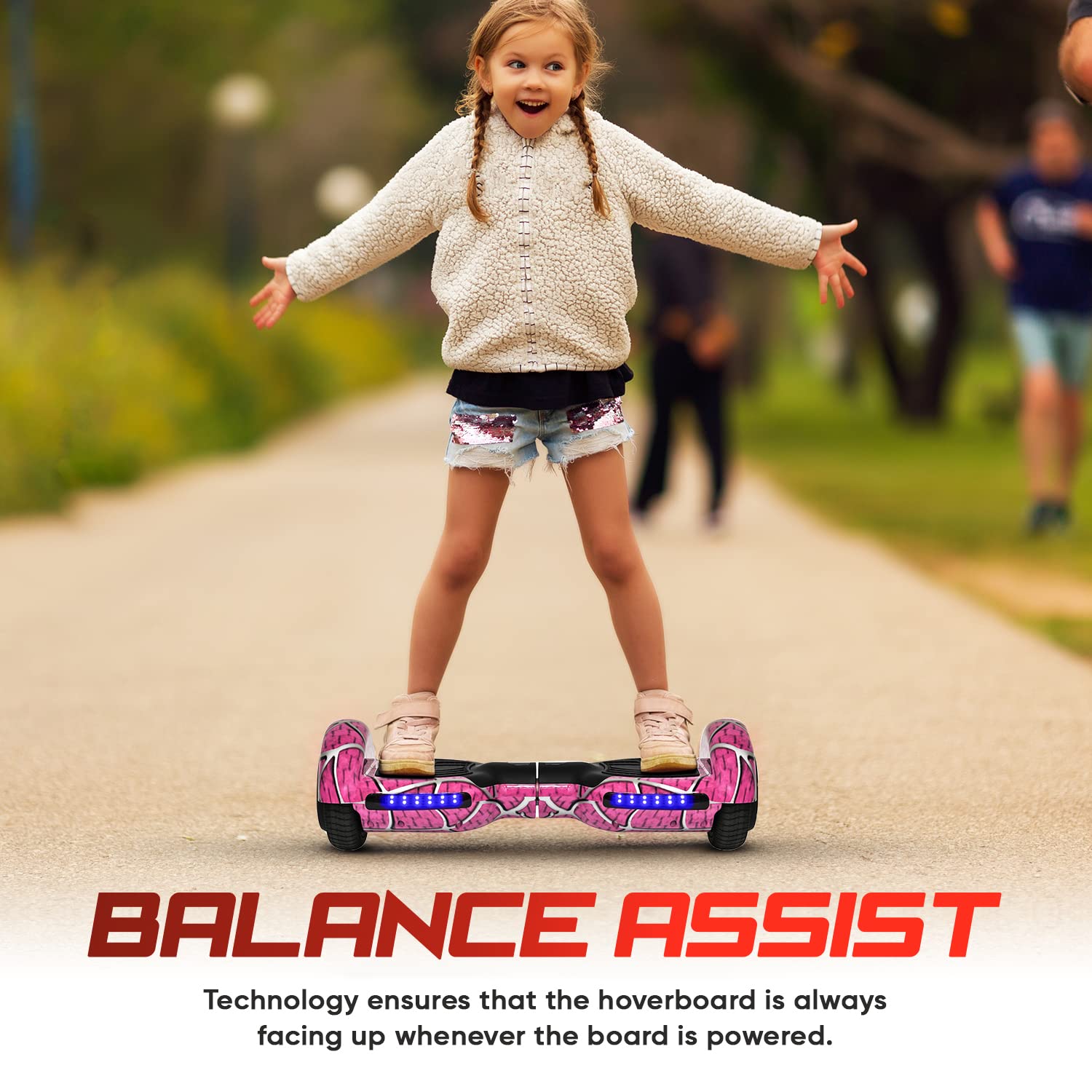 **Best Hoverboard for Kids Ages 6-12 with Bluetooth Speaker & LED Lights - 6.5