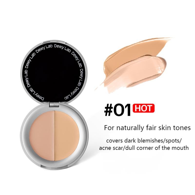 DEWY LAB Lunar Concealer Palette - Full Coverage, Hydrating & Long-Lasting Concealer Set for Dark Circles & Blemishes - Perfect for Everyday Makeup & Professional Use
