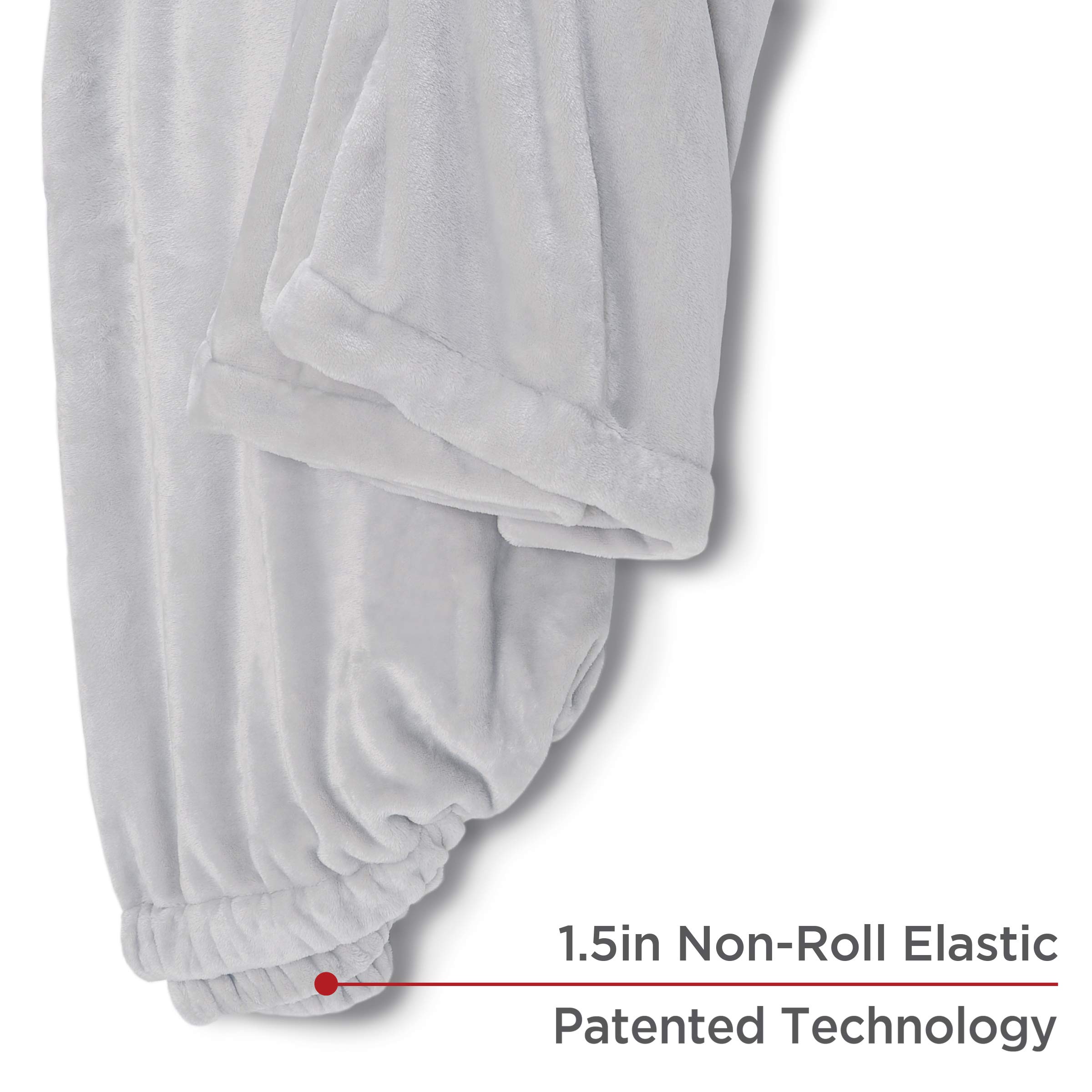 Soft & Cozy Oversized Plush Semi-Fitted Bed Blanket - Twin/TwinXL Size Light Gray Blanket for Bedroom, Living Room & Dorm - Ultra Comfortable Throw Blanket for Couch, Sofa & Relaxation