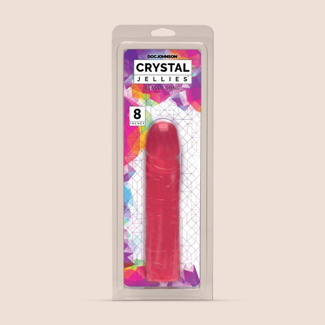 Crystal Jellies® 8 Inch Classic Dildo - Firm & Flexible Silicone Adult Toy for Couples & Solo Play | Sensual Massage, Spicing Up Relationships, Personal Pleasure