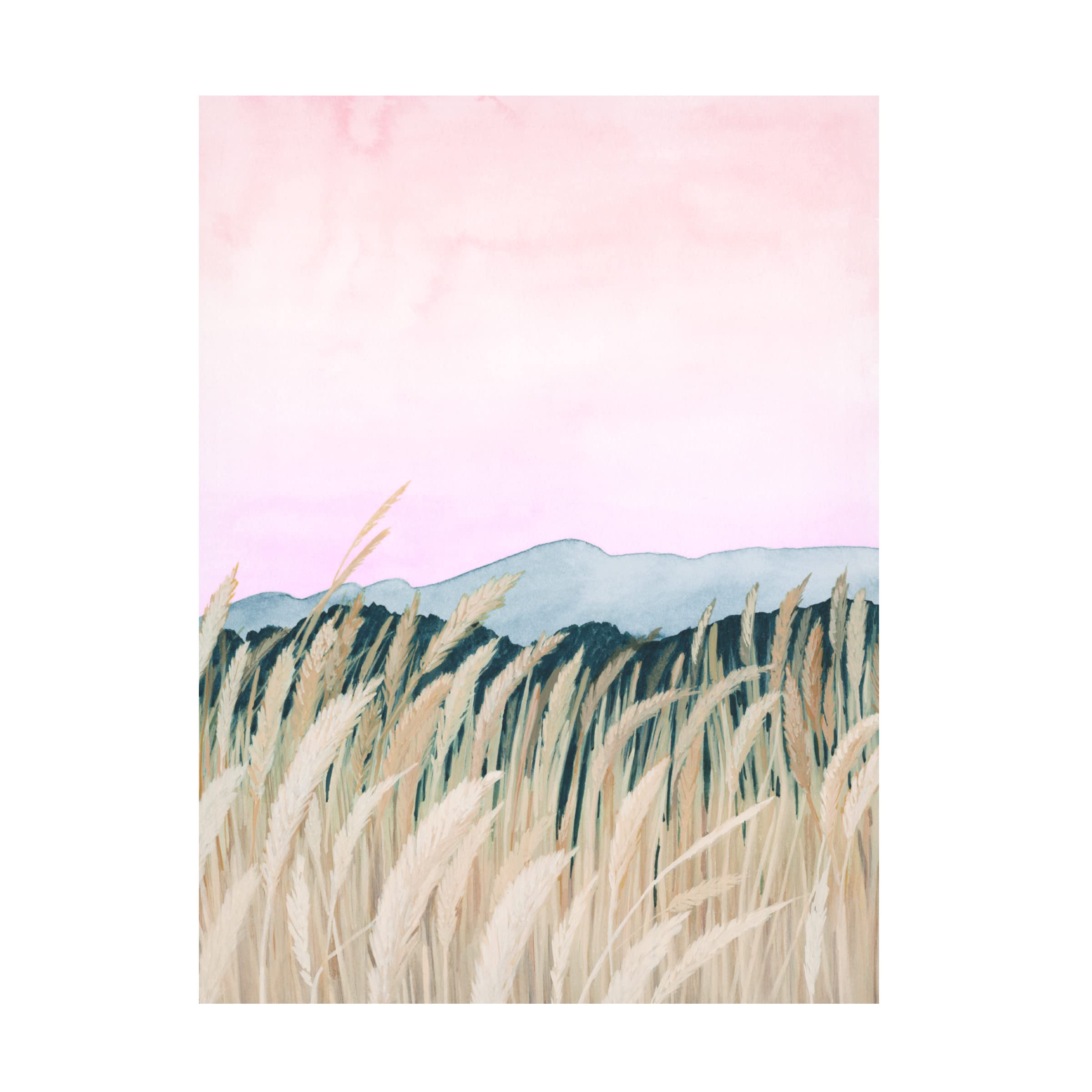 Grace Popp 'Wheaten Dawn II' Canvas Wall Art Print - Wheat Field Landscape Painting for Living Room, Bedroom & Office Decor