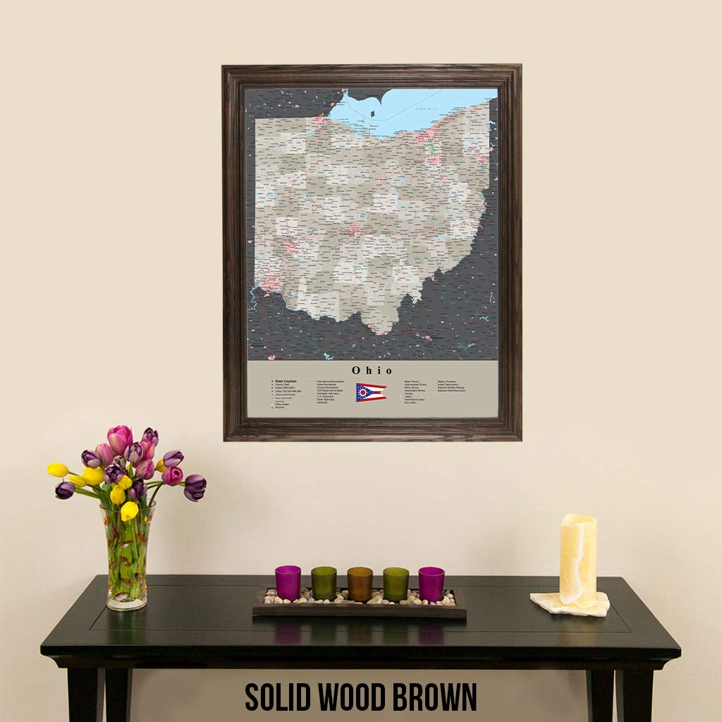 Ohio Solid Wood Brown Frame - 33.75