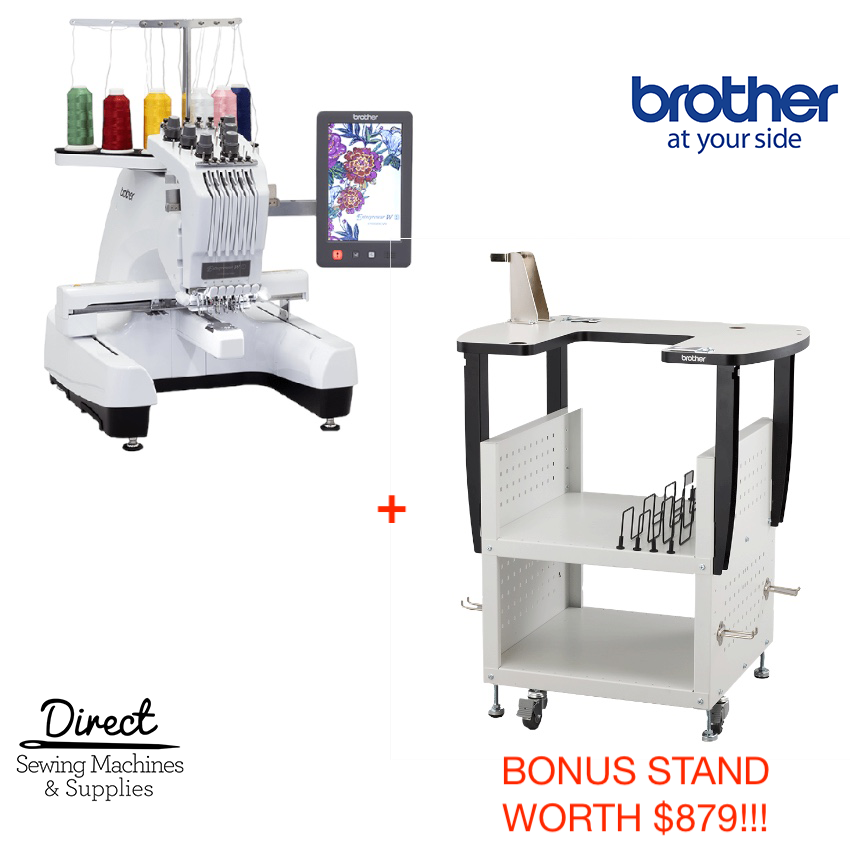 Brother PR680W 6-Needle Wireless Embroidery Machine with Stand - Perfect for Home Sewing, DIY Projects & Professional Embroidery