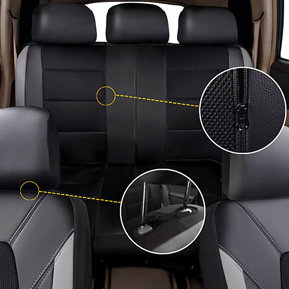 Premium PU Leather & Cloth Car Seat Covers for Mazda 6 (2006-2018) & Mazda6 Kombi - 5-Seat Set, Comfortable & Durable Front Seat Protectors in Gray - Perfect for Daily Commuting, Road Trips & Family Travel