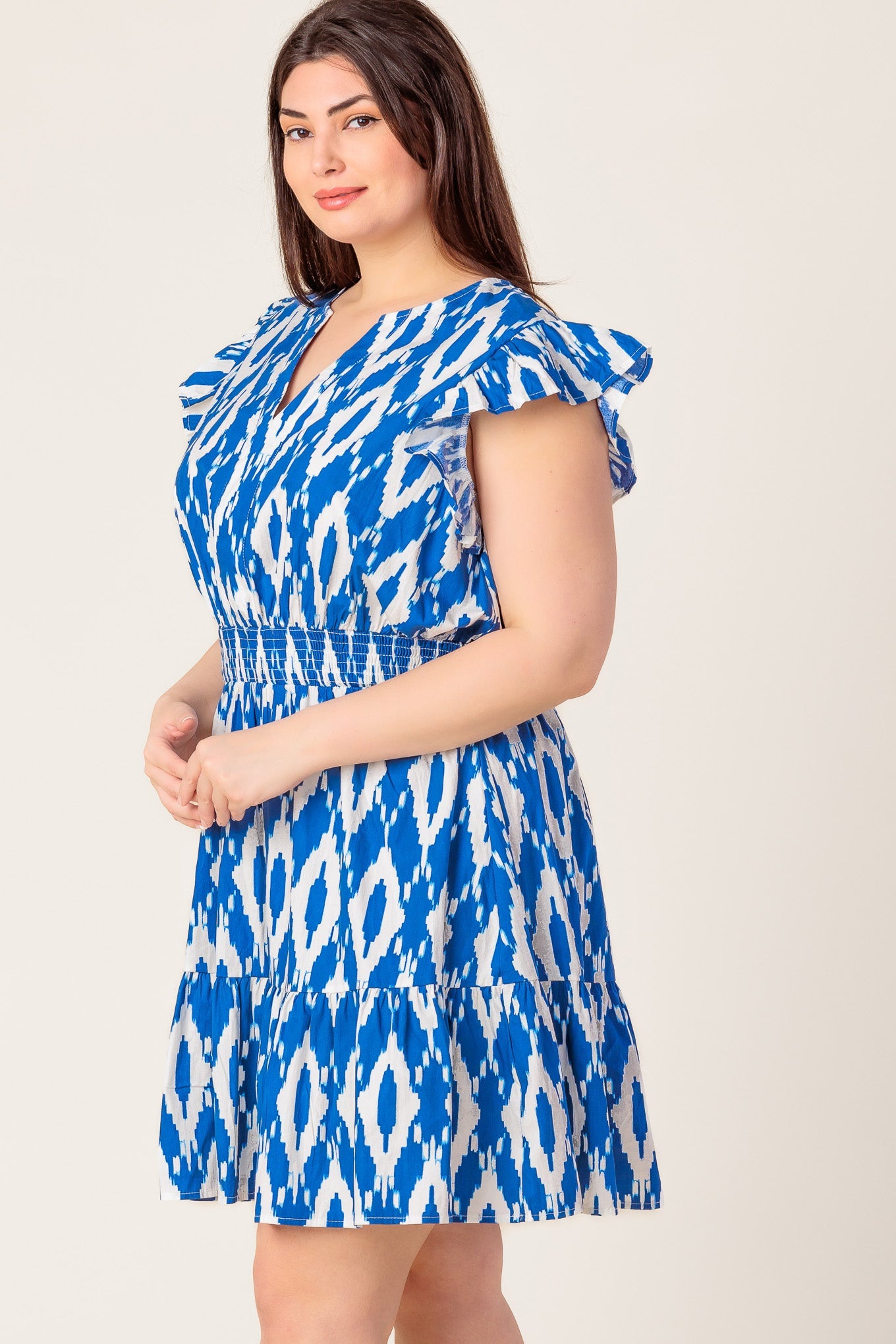 Stylish Blue Ikat Mini Dress - Perfect Match for Summer Outfits & Casual Occasions