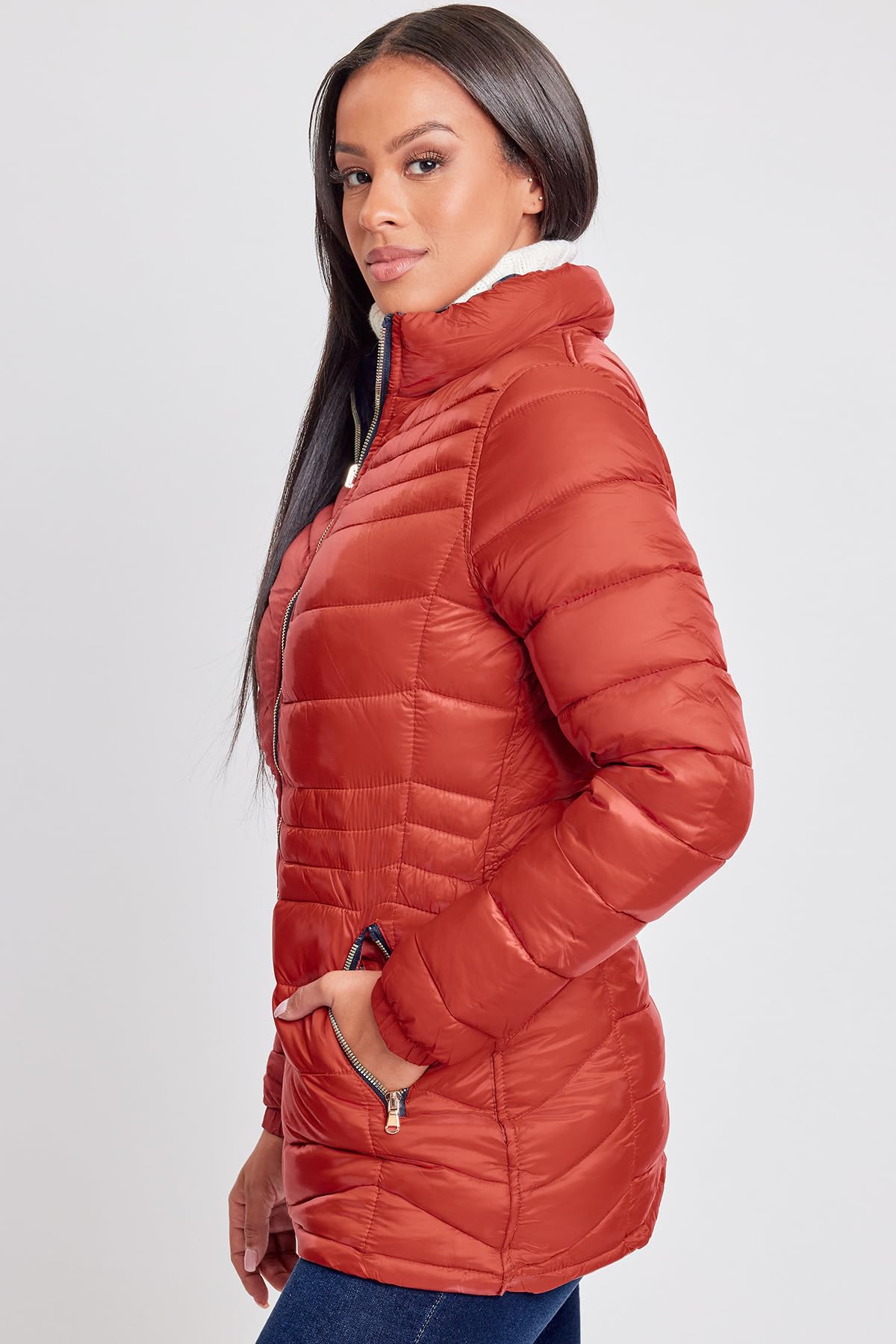 YMI Women's Reversible Puffer Jacket - Winter Warm Quilted Coat, Lightweight Insulated Outerwear for Cold Weather | Perfect for Snowboarding, Skiing & Outdoor Activities