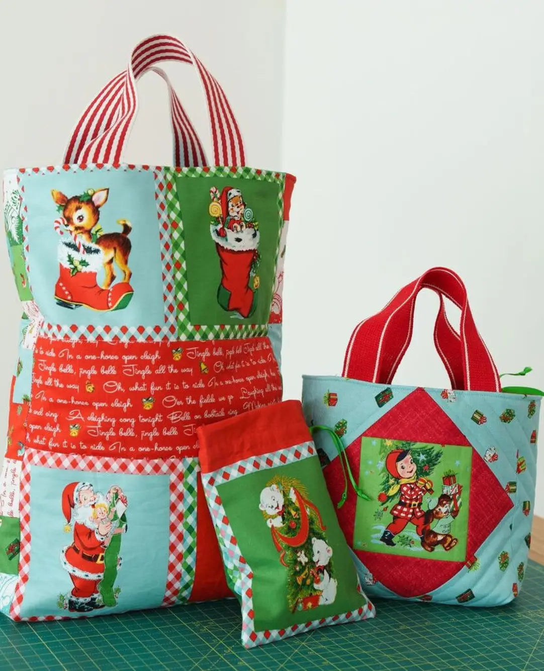Lindsay Wilkes Jingle Bells Fabric Panel - Christmas Quilting & Crafting Material for Holiday Decorations, DIY Projects, and Seasonal Sewing