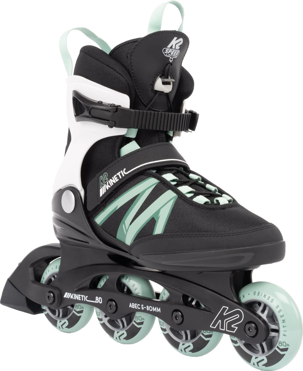 K2 Kinetic 80 Pro Sage Women's Inline Skates - High Performance Fitness & Recreational Skating for Women | Perfect for Outdoor Exercise, Park Trails & Urban Commuting