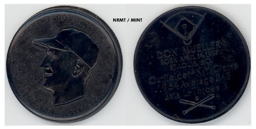 1955 Armour Coins Baseball Card #14 - Donald 'Don' Mueller SP (Black) New York Giants NRMT+ Condition | Vintage Sports Memorabilia & Collectibles for Baseball Fans