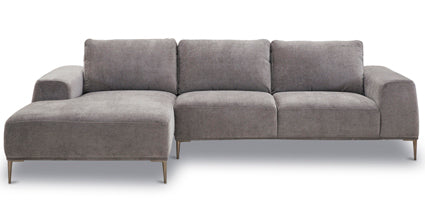 Rue Left Facing Sectional Sofa - Modern L-Shaped Couch with Reversible Chaise for Living Room, Family Room & Apartment | Comfortable Fabric Upholstery, Sturdy Frame | Perfect for Small Spaces & Home Theater Setup