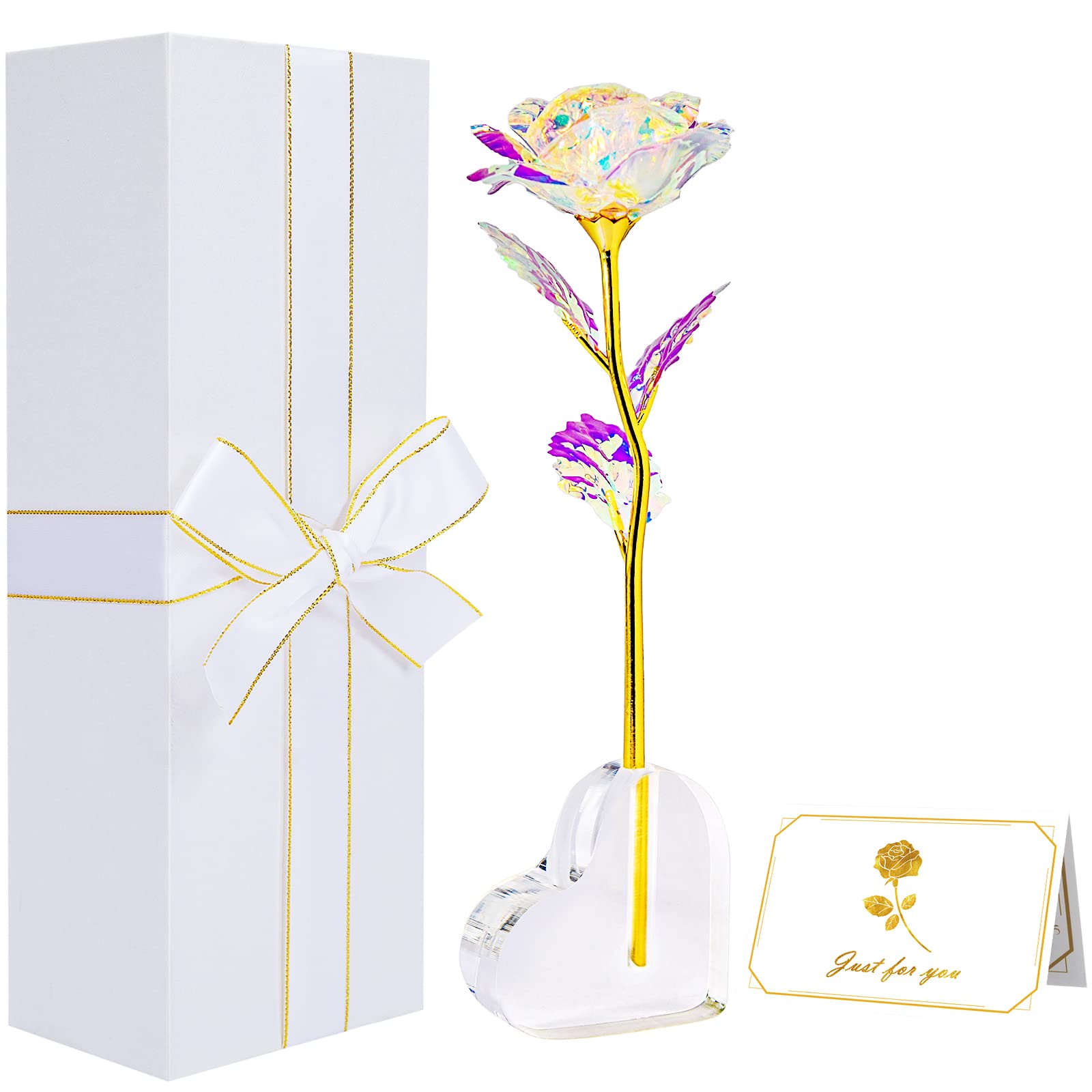 Mother's Day Rose Flower Gifts for Mom - Beautiful Floral Present from Daughter or Son with Love Base - Perfect for Wedding Anniversary, Birthday, Valentine's Day - Ideal Gift for Women, Mom, Grandma & Wife (Home Decor, Romantic Surprise, Special Occasion Gift)