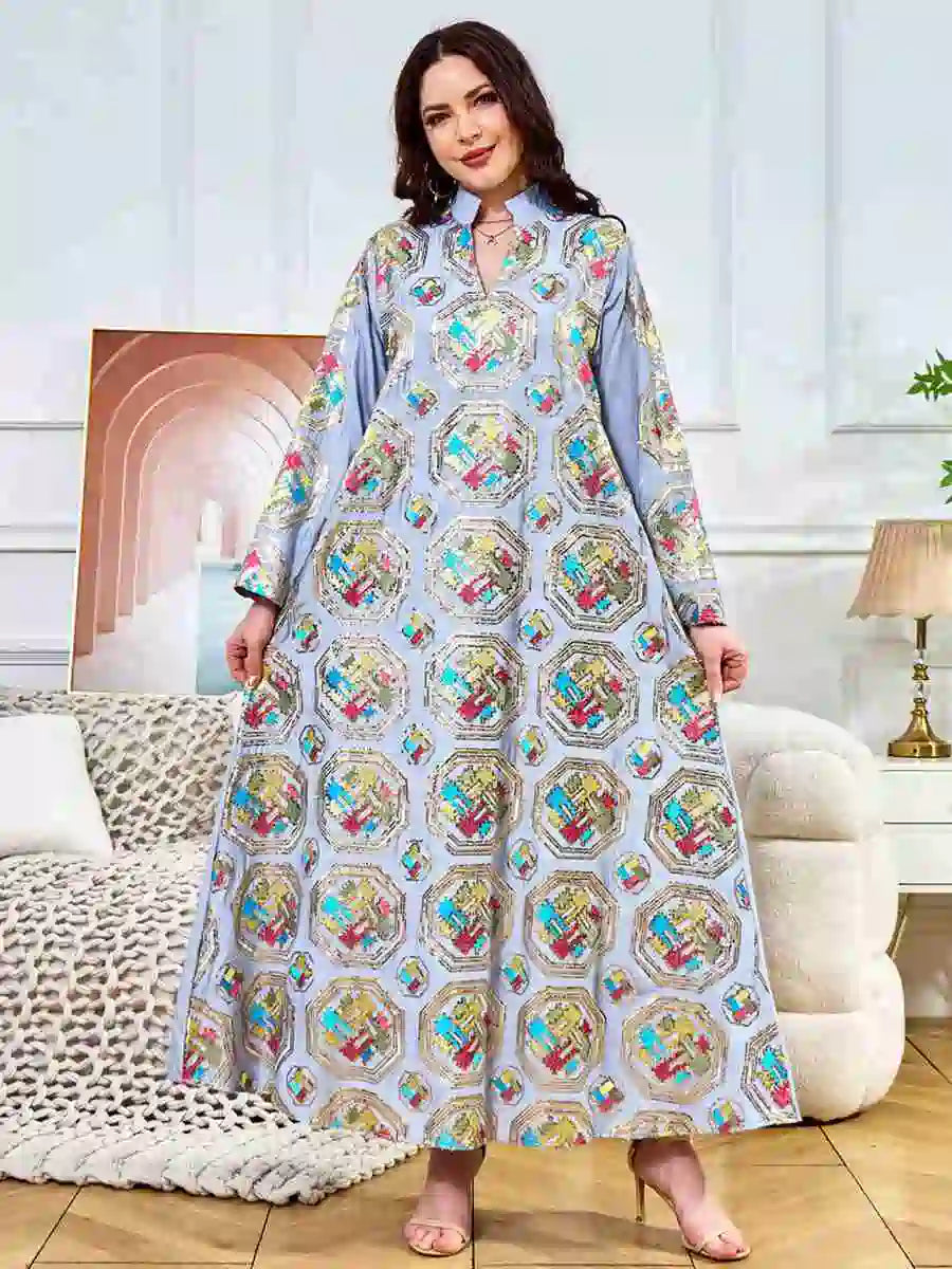 Elegant Sequins Eid Dress - Middle Eastern Arab Caftan Kaftan Dress #25391 for Women's Holiday Celebration & Special Occasions