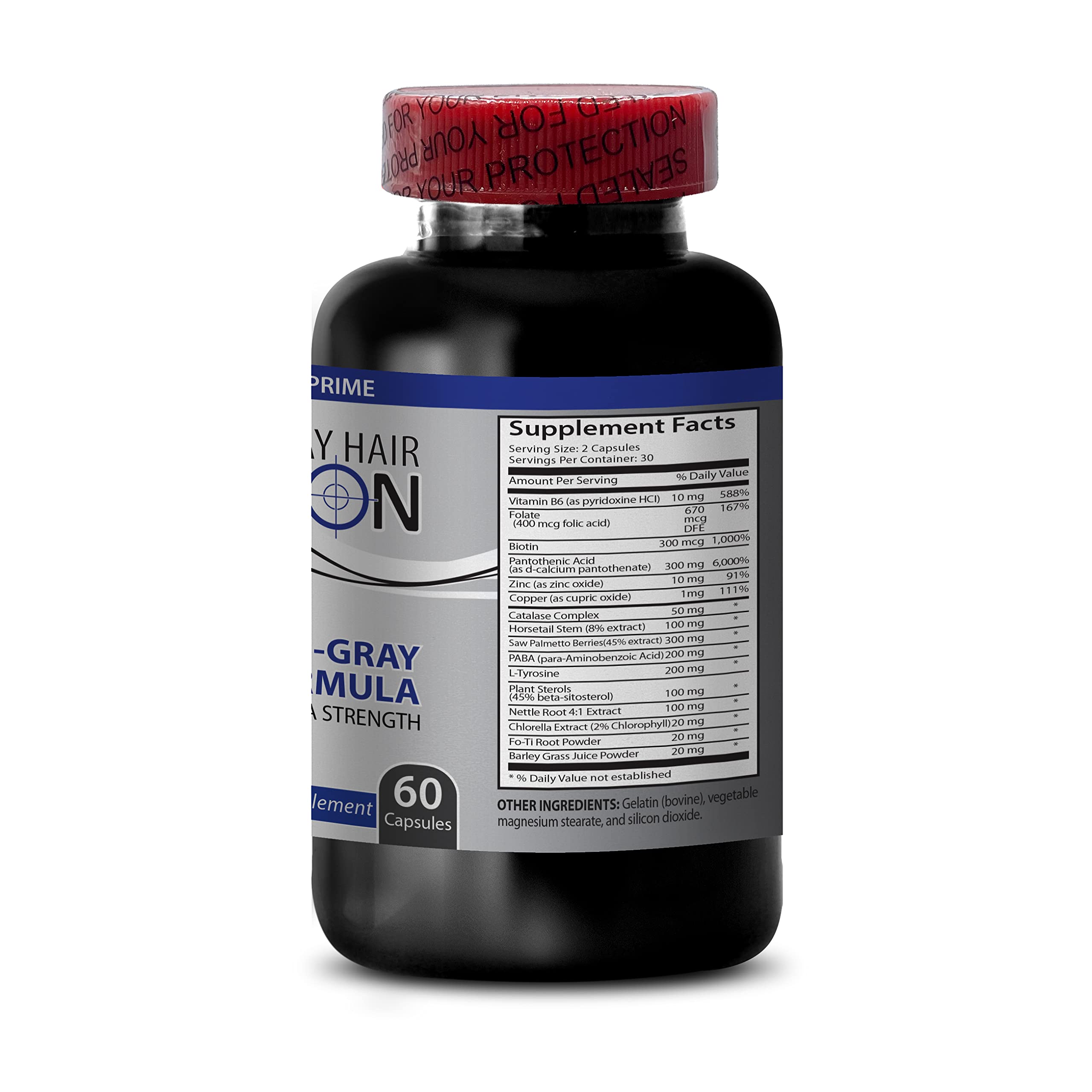 Catalase 5000 Supplement - Natural Gray Hair Solution for Men & Women - Anti-Gray Hair Formula with Antioxidants (2 Bottles, 120 Capsules) - Reverse Gray Hair & Promote Youthful Appearance for Daily Hair Care Routine