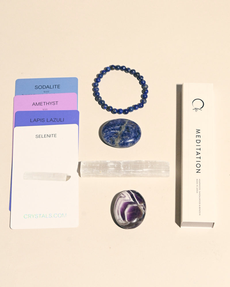Mindfulness Meditation & Relaxation Kit for Stress Relief - Essential Aromatherapy, Crystals & Guided Journal for Yoga, Spa & Home Wellness