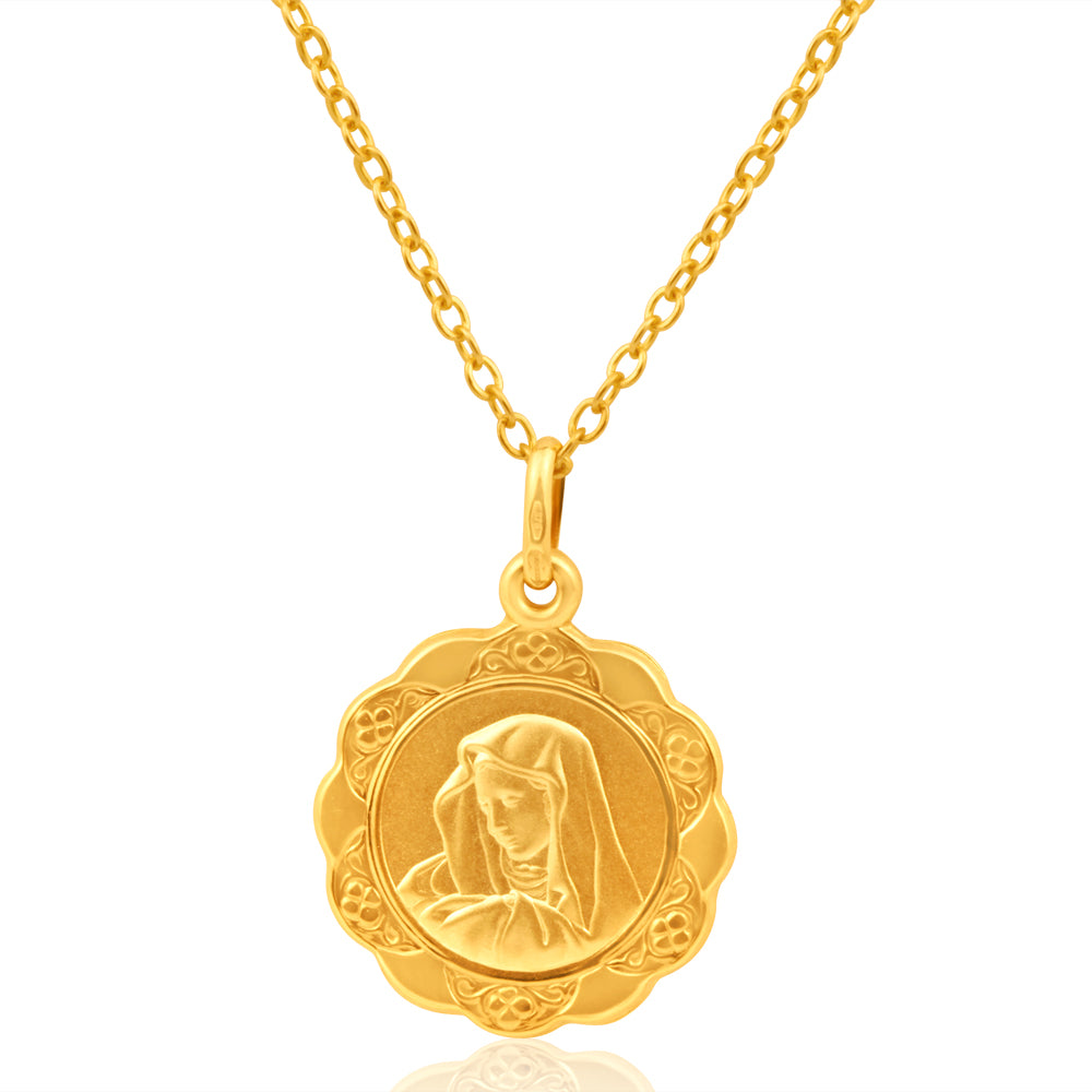 9ct Yellow Gold 18mm Pendant Necklace - Elegant Jewelry for Women - Perfect for Gifts, Parties & Everyday Wear