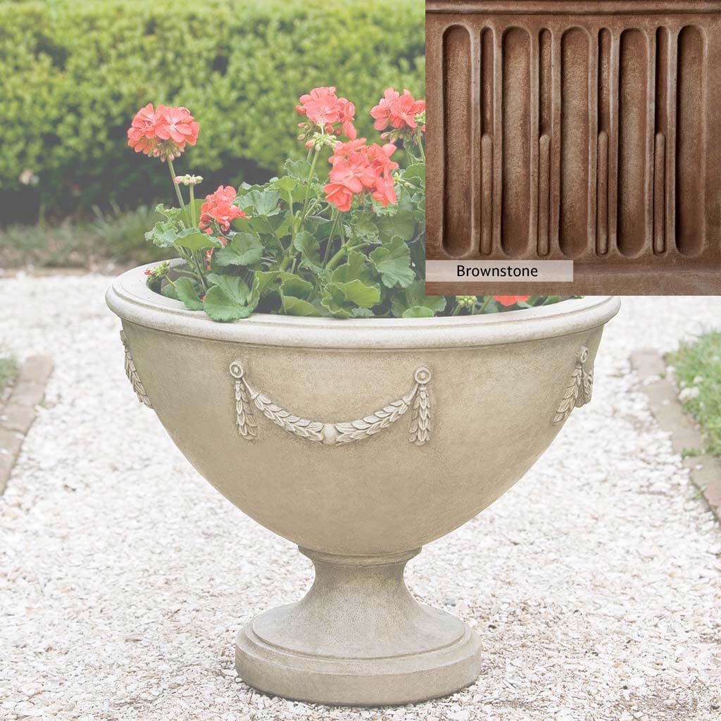 Campania International Williamsburg Neoclassic Urn - Large Outdoor Garden Planter, Classic Antique-Style Resin Urn for Patio, Porch & Landscaping Decor - Perfect for Flowers, Plants & Home Décor