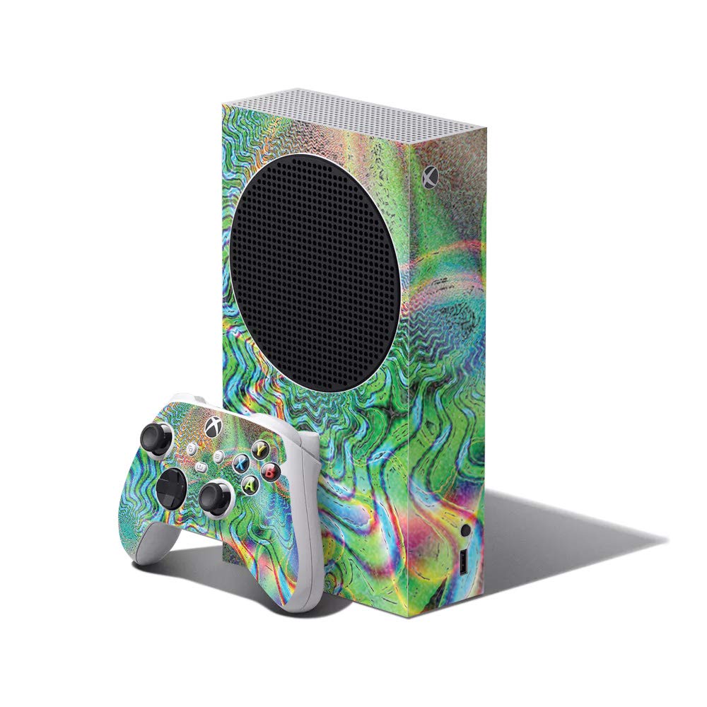 MightySkins Glossy Glitter Skin for Xbox Series S Bundle - Psychedelic Design | Protective & Durable High-Gloss Finish | Easy to Apply & Remove | Made in USA | Perfect for Gaming Setups & Personalized Console Protection