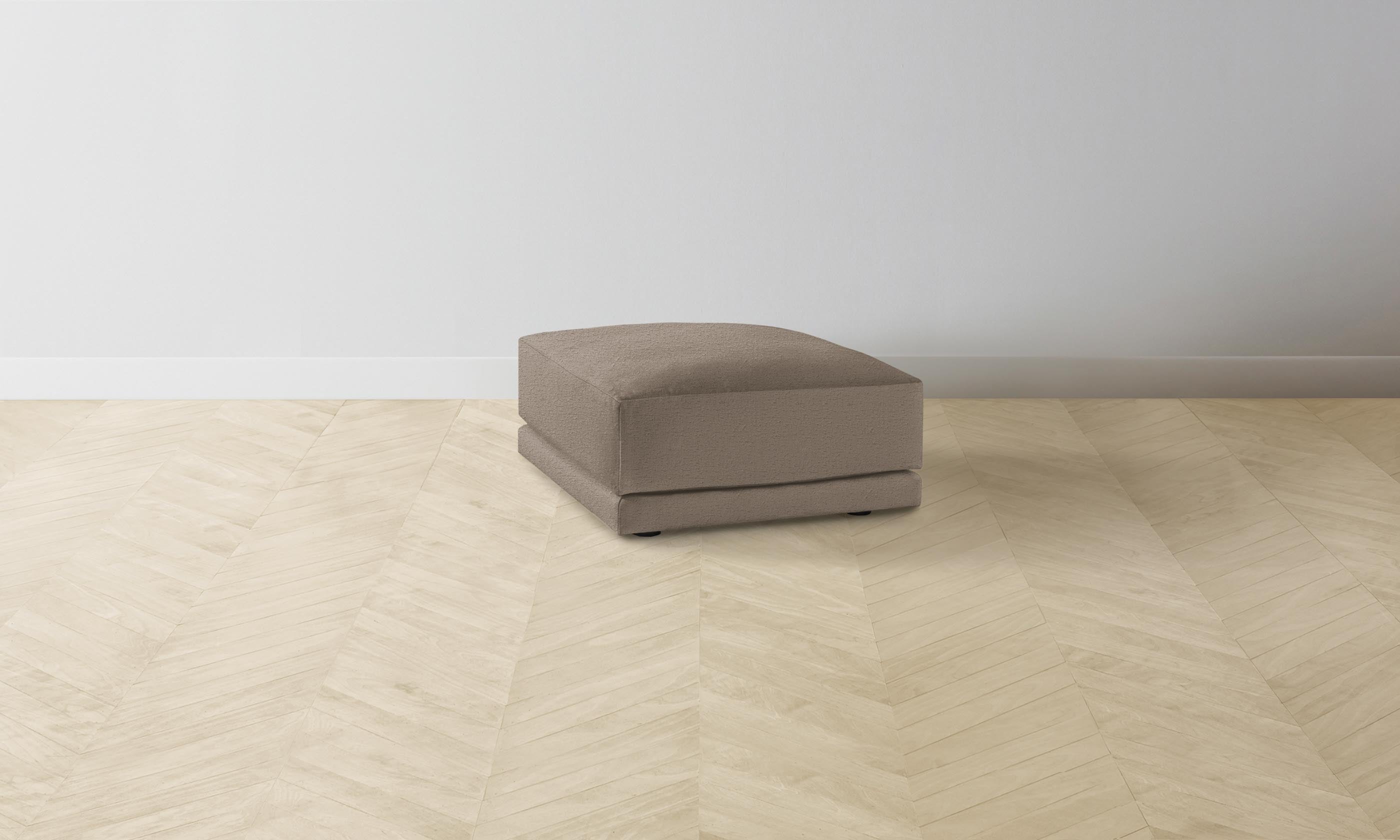 The Jones Ottoman - Premium Performance Bouclé Morel Fabric for Living Room, Bedroom & Office Comfort