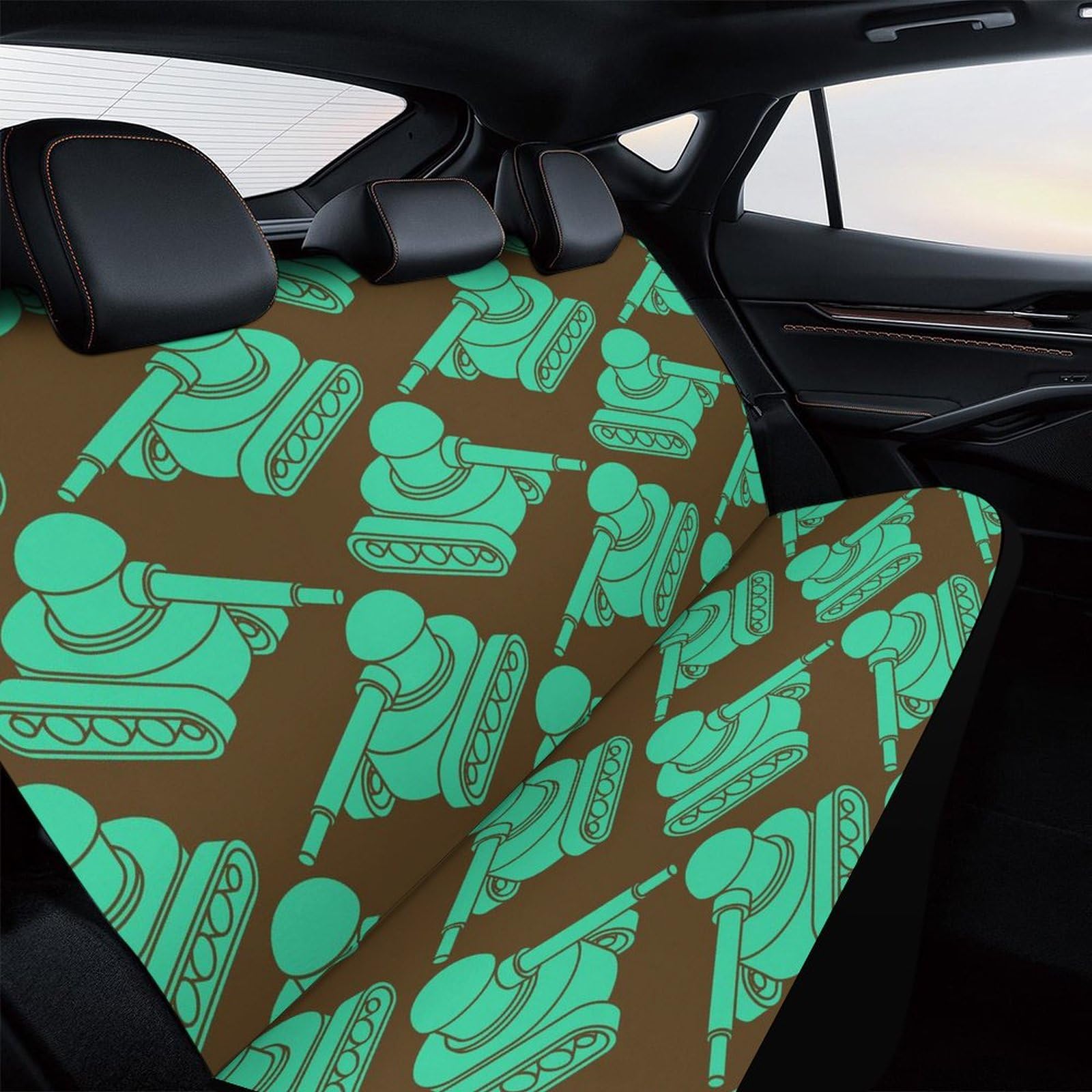 Universal Army Tanks Print Car Seat Covers - Waterproof Back Seat Protector 120x59x76cm for SUV, Sedan & Truck - Perfect for Military Enthusiasts & Outdoor Adventures