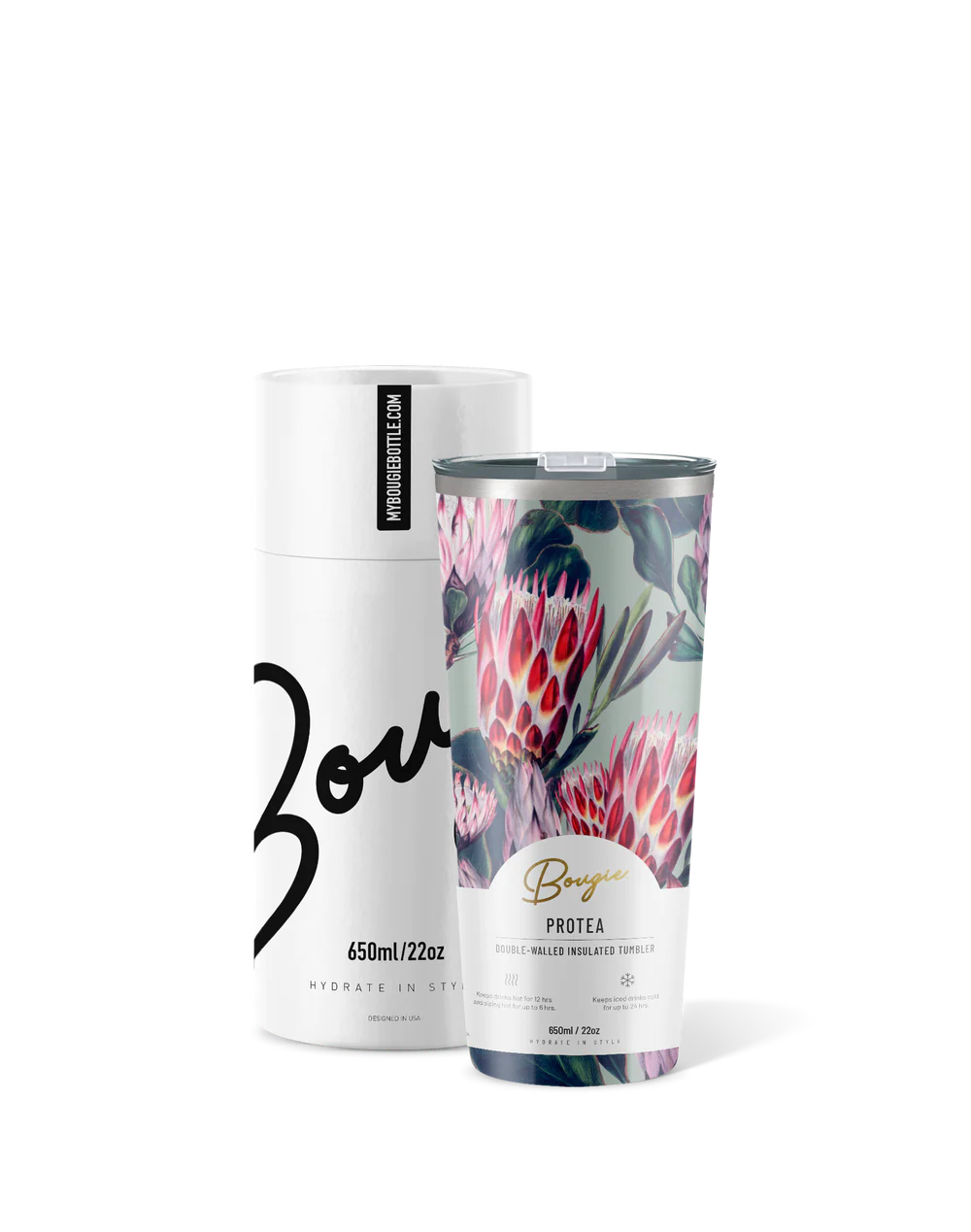 My Bougie Bottle 22oz Insulated Tumbler with Lid & Straw - Leakproof Stainless Steel Water Bottle for Hot & Cold Drinks - Perfect Gift for Women, Gym, Office & Travel