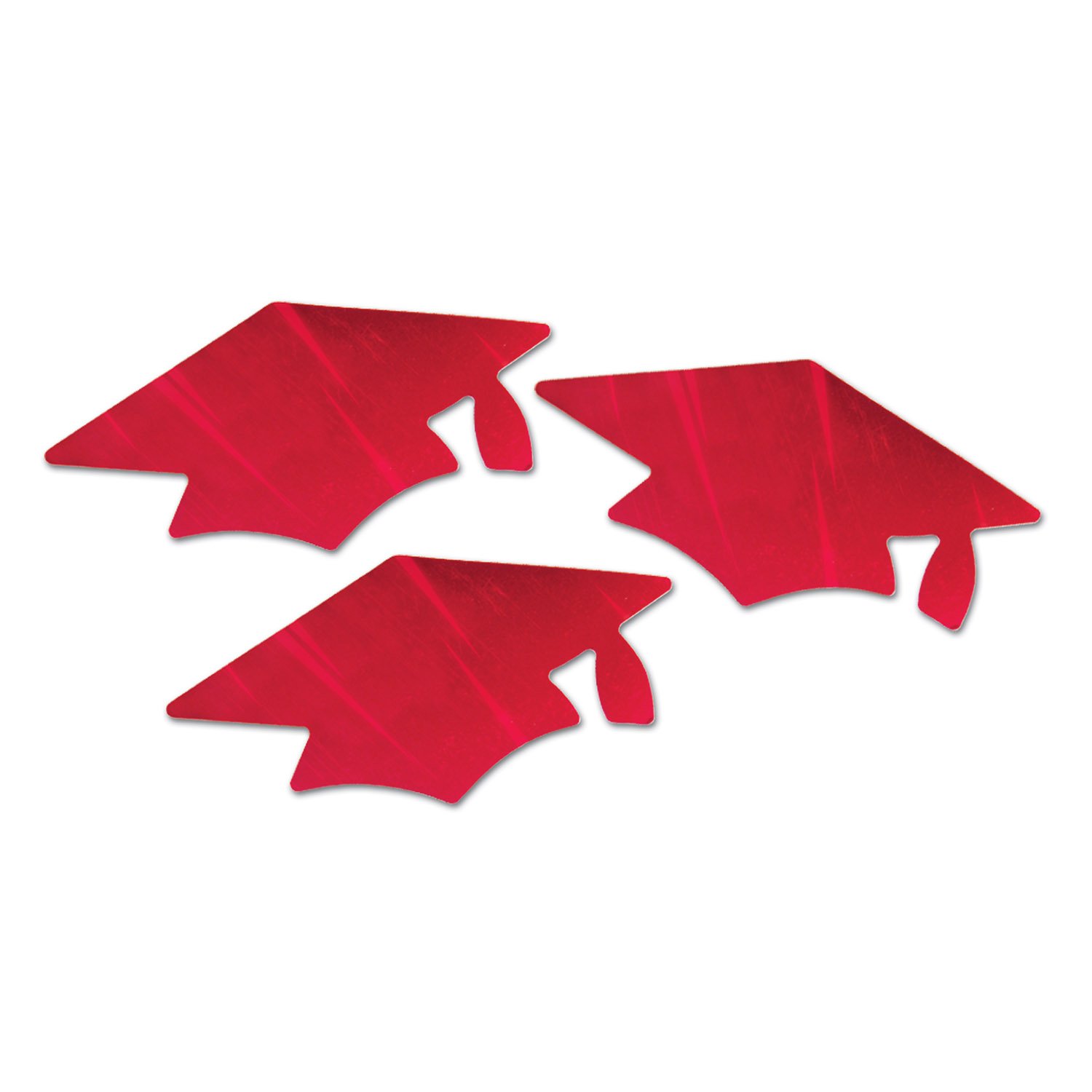 Red Metallic Graduation Cap Cutouts - Perfect for DIY Graduation Party Decorations, Scrapbooking & Photo Props
