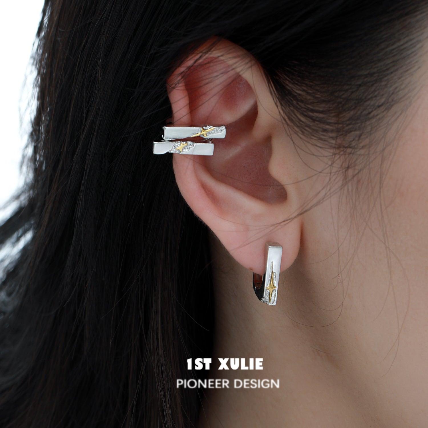 Starfall Earrings - Elegant Silver Dangle Ear Clips for Women | Hypoallergenic & Lightweight | Perfect for Parties, Weddings & Everyday Wear