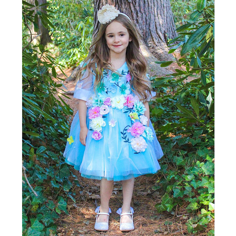 Blue Flower Girl Dress for Baby Girls - Cute Princess Party Dress & Toddler Ball Gown | Perfect for Weddings, Birthday Parties & Special Occasions