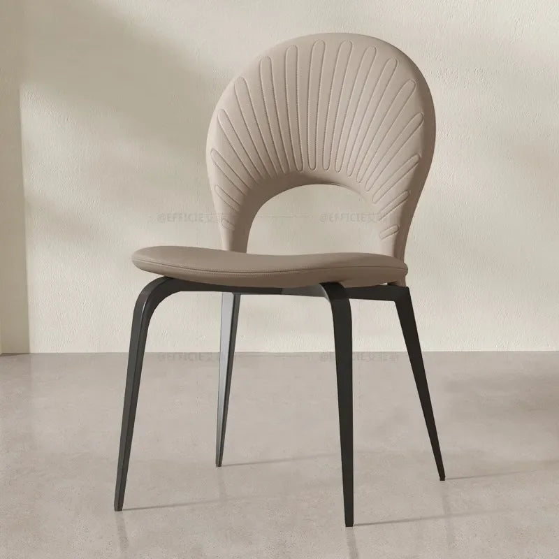 Premium Leather & Wood Dining Chair - Modern Comfort for Home, Restaurant & Office Use