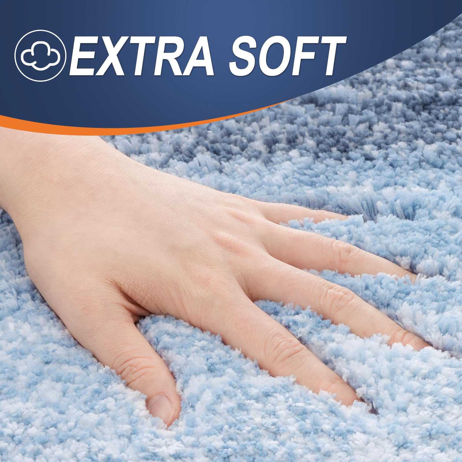 Olanly 2-Piece Soft Absorbent Microfiber Bathroom Rug Set - Non-Slip Machine Washable Plush Shaggy Bath Mats (30