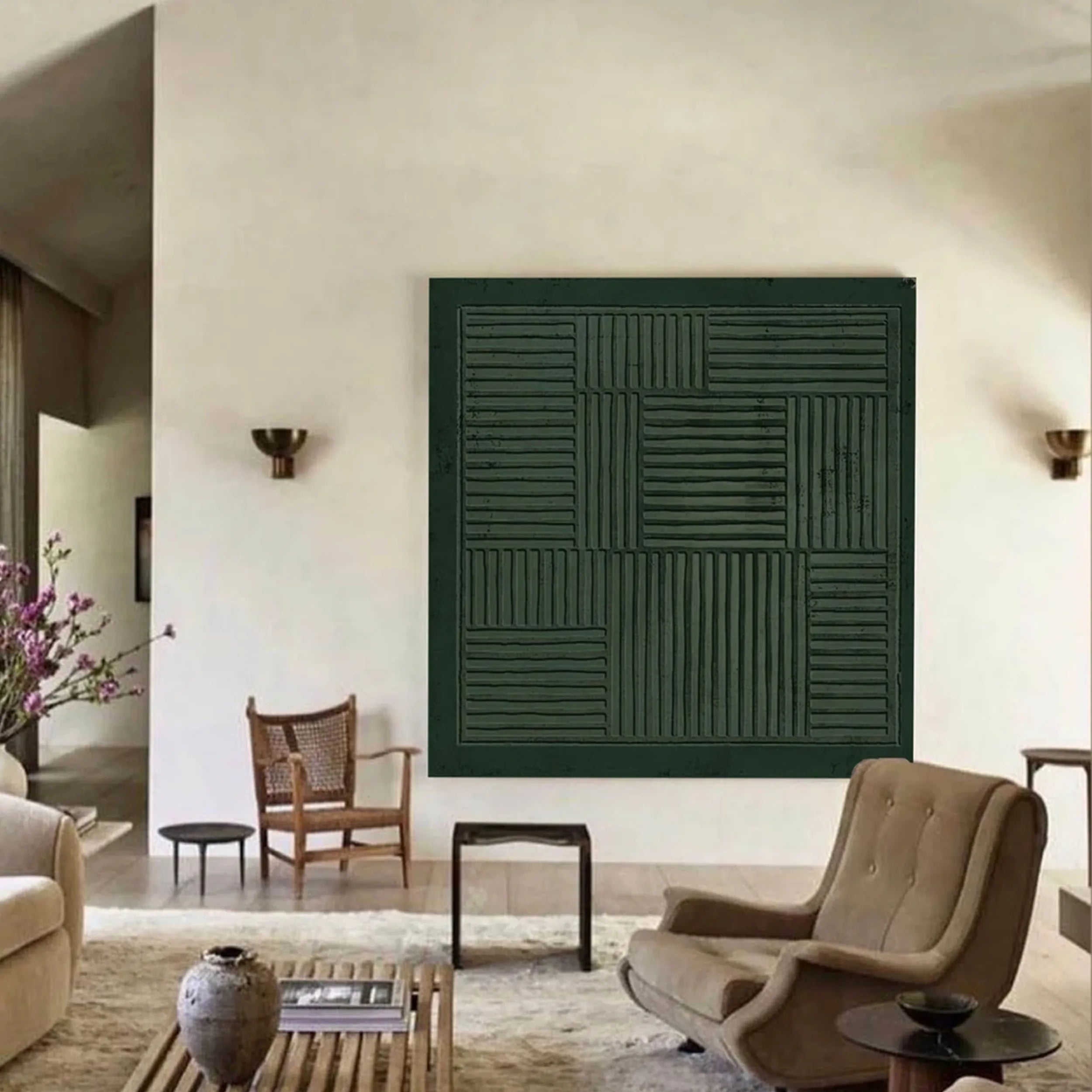 Blue & Green Abstract Wall Art Canvas Print #BG068 - Modern Home Decor for Living Room, Bedroom & Office