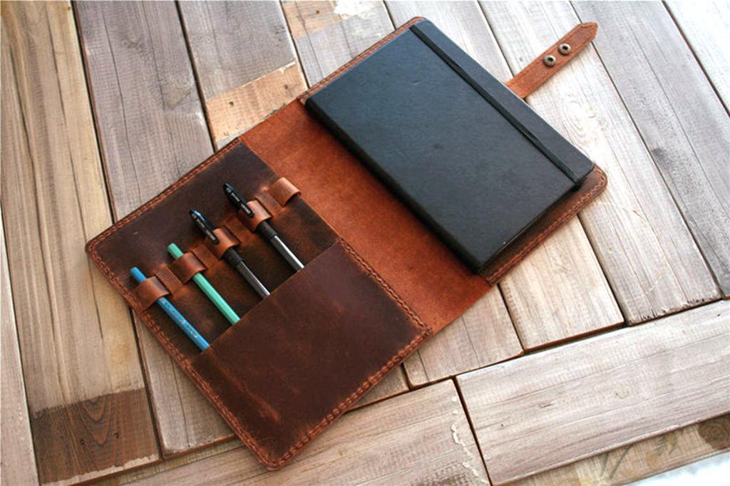 Premium Custom Leather Moleskine Planner Cover Case - Handmade Genuine Leather Notebook Holder for Daily Planning, Journaling & Business Organization - Perfect for Office, School & Travel Accessories