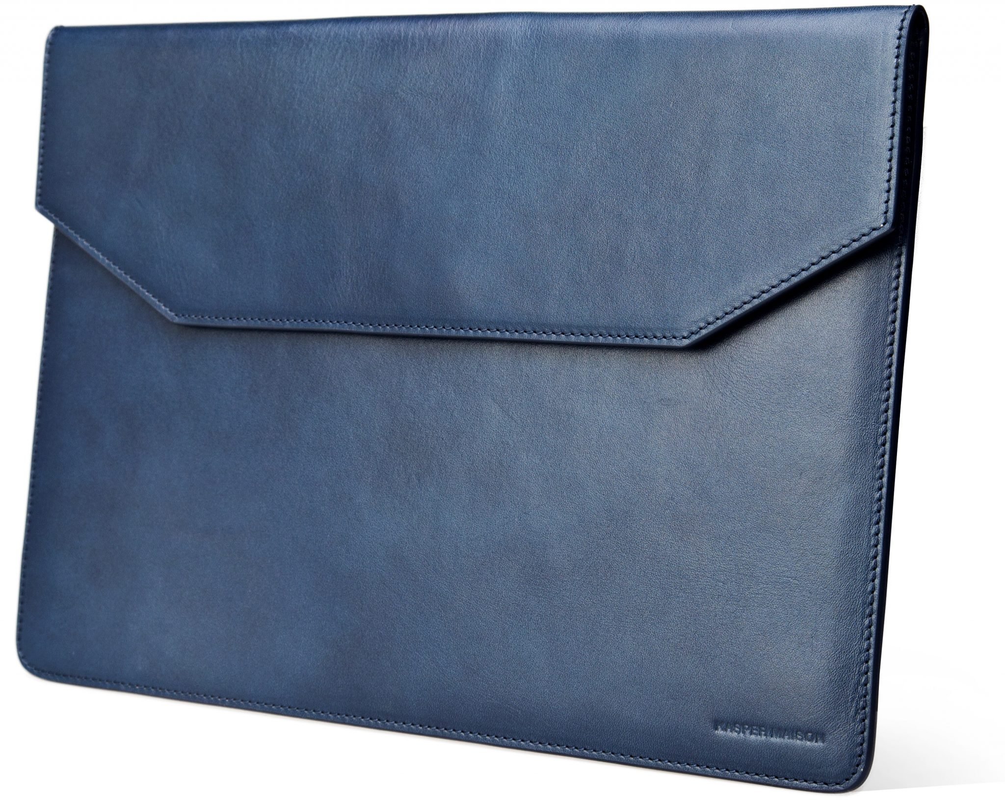 Premium 13 Inch Genuine Leather Laptop Sleeve for MacBook Air M1/M2 (2018-2024) & MacBook Pro M1/M2 (2016-2024) - Also Fits 12.9 Inch iPad Pro - Durable Protective Case in Blue - Perfect for Work, Travel & School