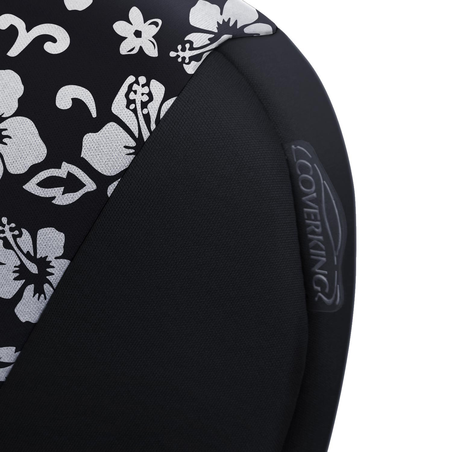 Coverking Custom Fit Neoprene Seat Covers for Dodge Ram 150/1500 Full Size Trucks - Hawaiian Black with Black Sides | Waterproof & Durable Protection for Work, Off-Roading & Daily Commute