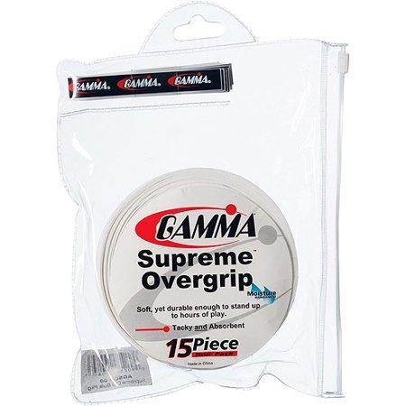 Gamma Supreme Overgrip 15 Pack (White) - Premium Tennis Grip for Enhanced Comfort & Sweat Absorption - Perfect for Tennis, Badminton & Racquetball Players