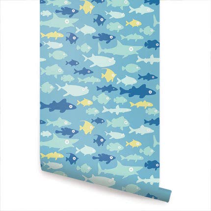 Self-Adhesive Fish Tank Wallpaper - Blue Underwater Theme (24x108 Inches) - Perfect for Aquarium Backgrounds, Home Decor & Kids' Rooms