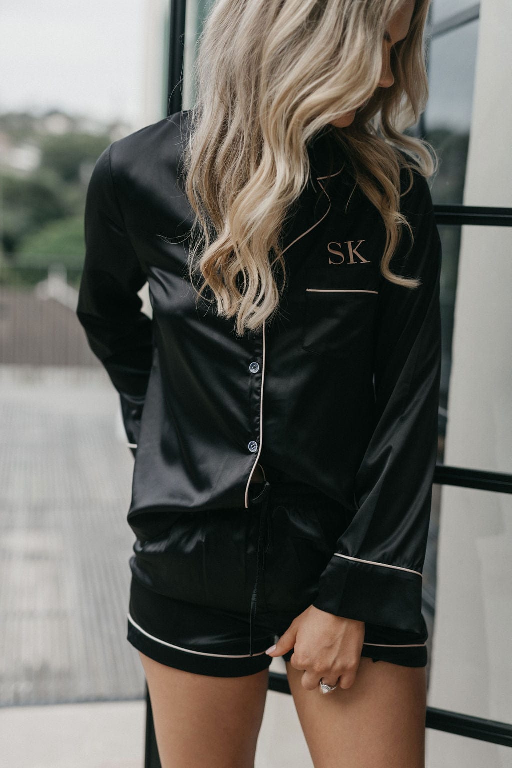 White With Black Piping