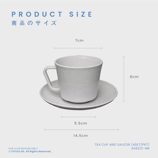 Premium Porcelain Tea Cup and Saucer Set of 4 - Elegant Floral Design (AS8212 4M) - Perfect for Afternoon Tea, Bridal Showers & Gift Giving