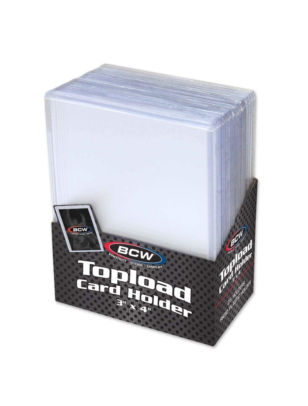 BCW 3x4 Topload Card Holder - Standard 25ct | Rigid PVC Trading Card Protector for Baseball, Football, Pokémon & MTG Cards | Holds Up to 20pt Thickness | Perfect for Collectors, Grading & Display