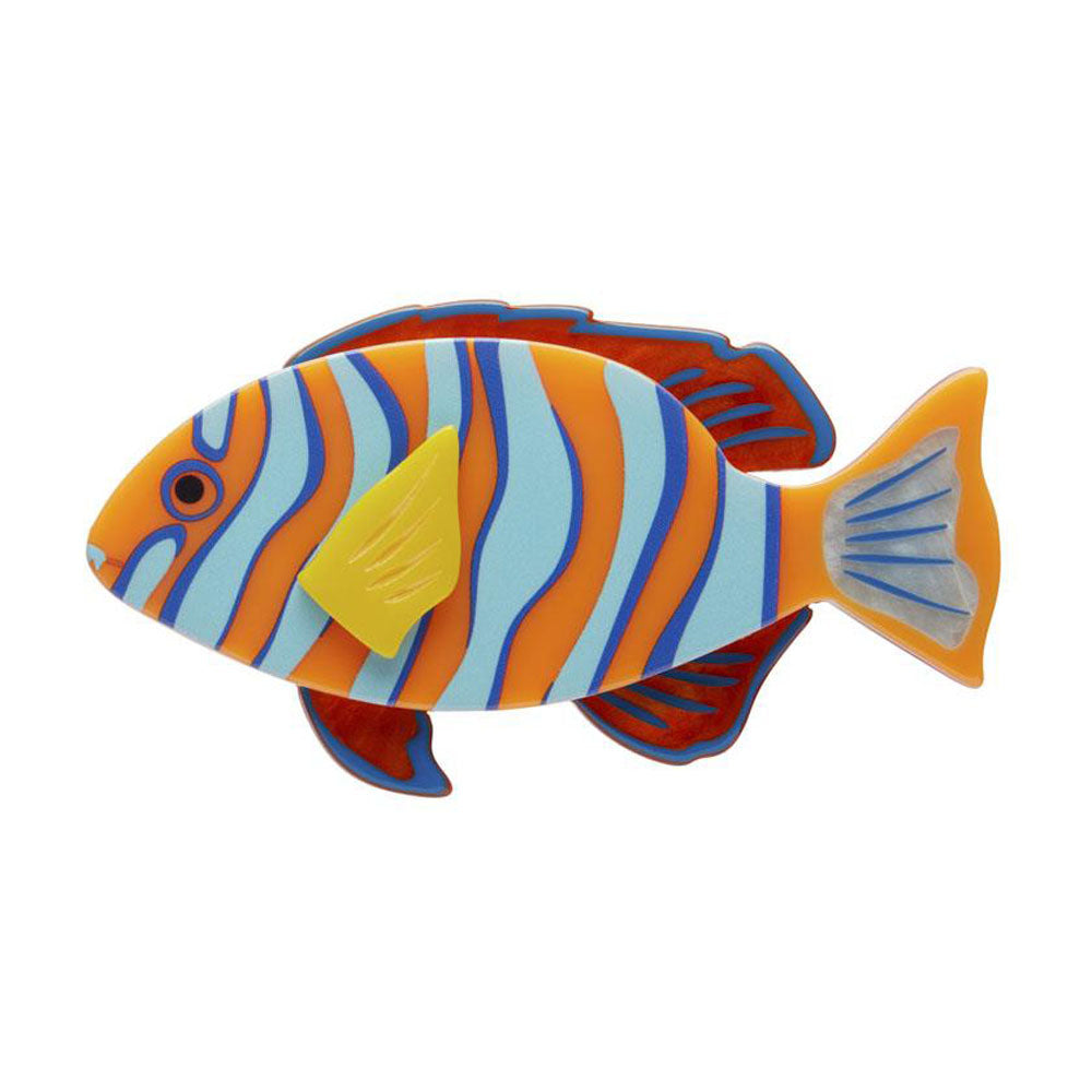 Exquisite Harlequin Tuskfish Brooch - Unique Handmade Jewelry by Erstwilder | Perfect for Women's Fashion Accessories, Gift Giving & Special Occasions