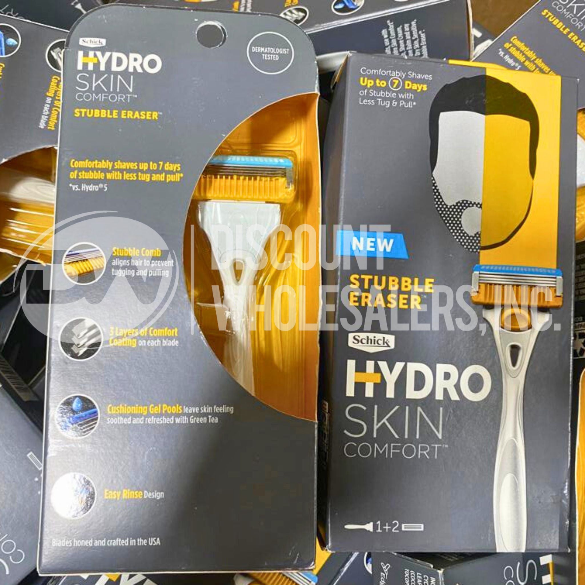 Schick Stubble Eraser Hydro Skin Comfort Razors - 50 Pack for Men's Facial Hair Removal - Ultra Smooth Shaving for Sensitive Skin - Perfect for Travel, Gym & Daily Grooming Routine